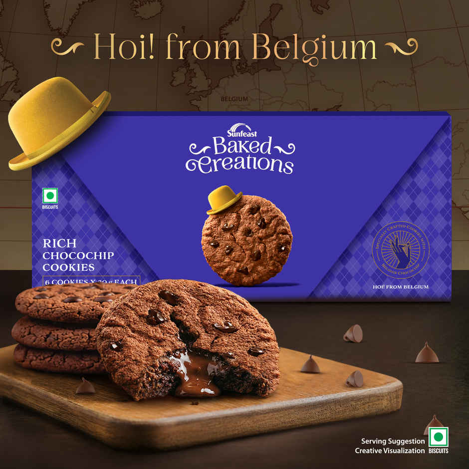 Rich Chocochip Cookies Crafted with Belgian Chocochips by Sunfeast Baked Creations