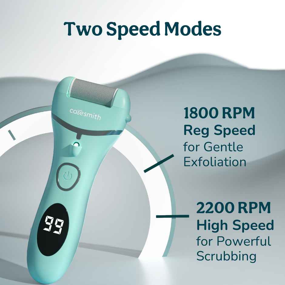 Caresmith Bloom Rechargeable Callus Remover: Effective Foot Scrubber with 3 Roller Heads