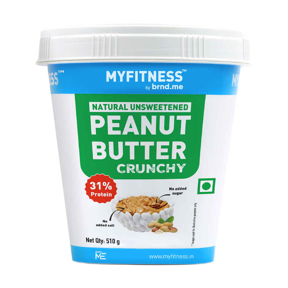 MyFitness All Natural Peanut Butter Crunchy Spread | No Sugar, High Protein