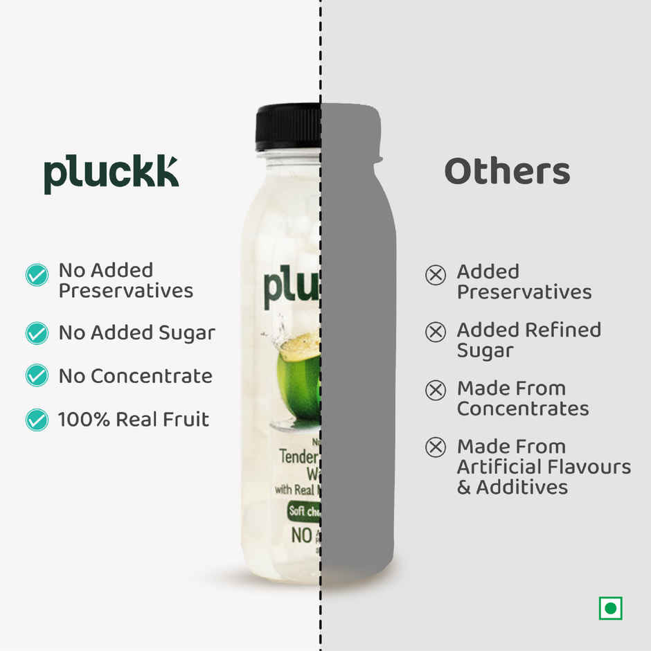 Pluckk Natural Tender Coconut Water with Malai Chunks | No Preservatives | No Added Sugar