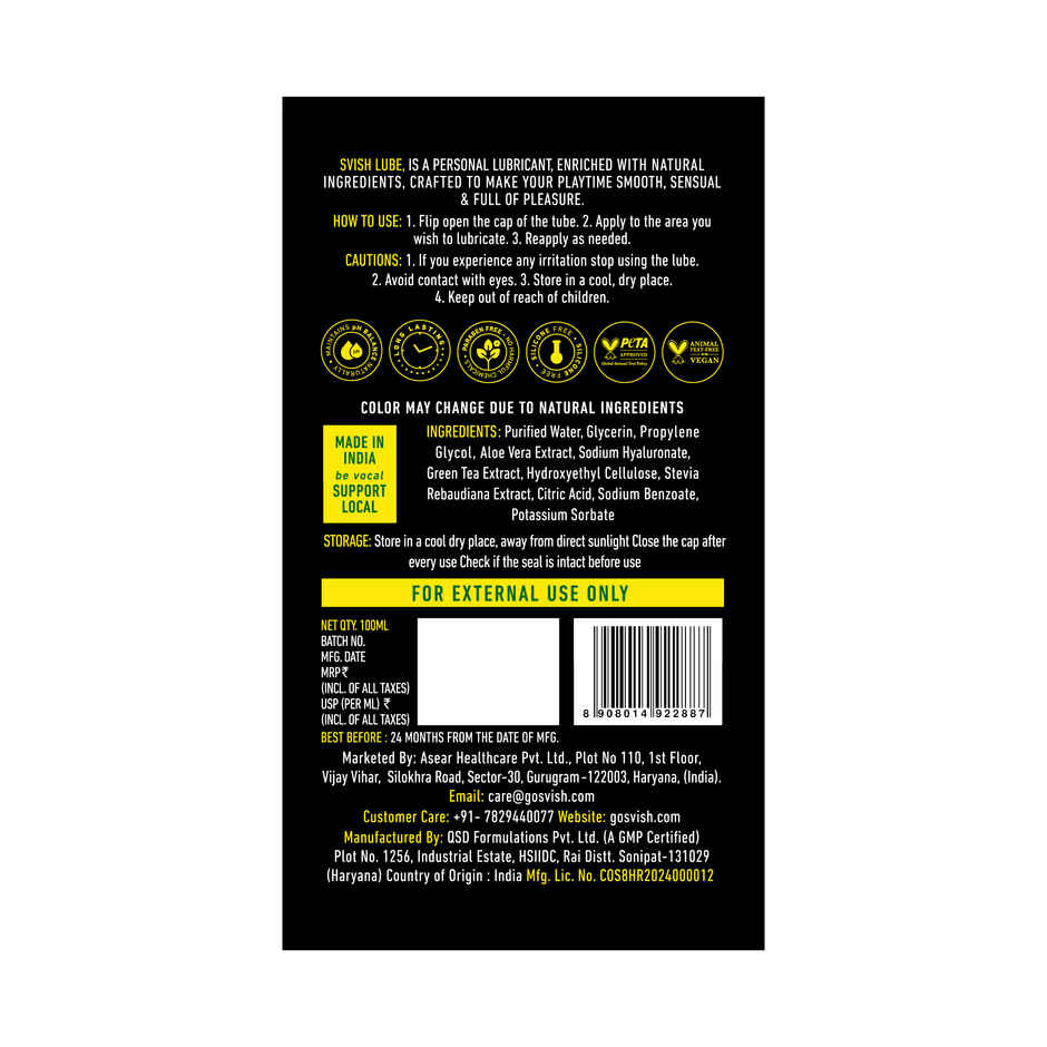 Svish On The Go Water Based Edible Natural Lubricant