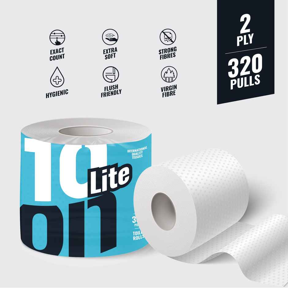 10On Lite 320 Pulls | 2 Ply Toilet Roll