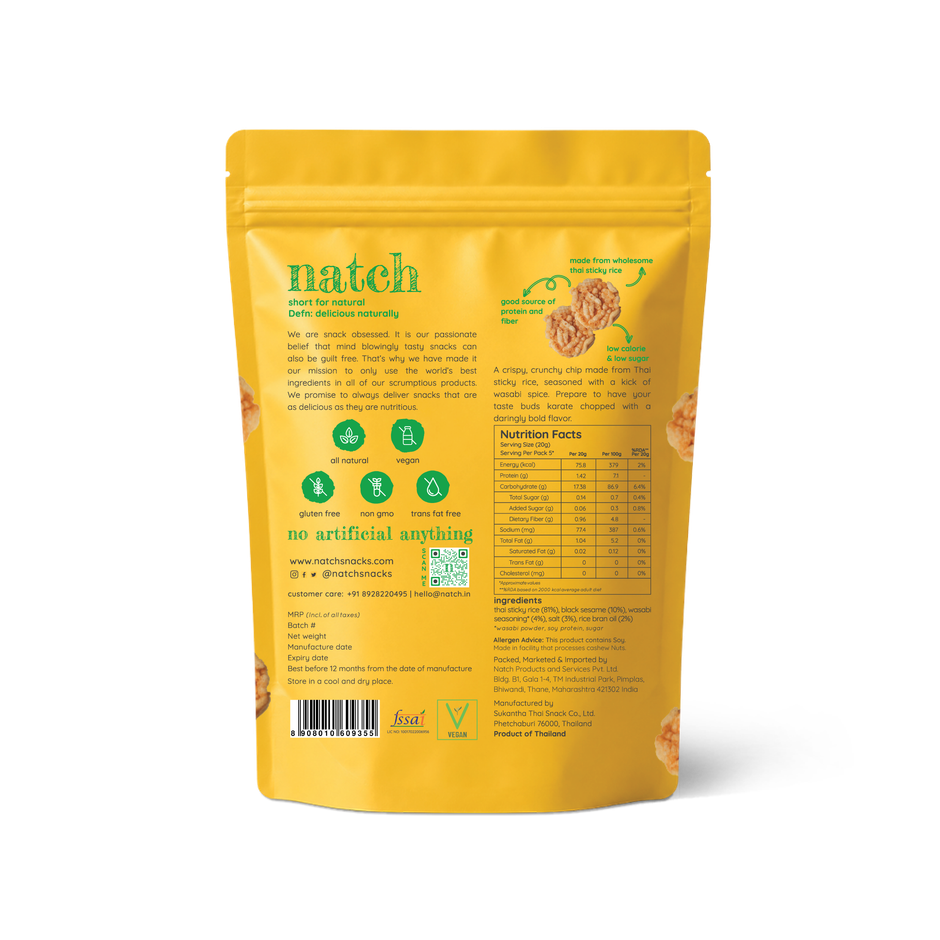 Natch Wasabi Thai Rice Chips | No Palm Oil | Healthy Snacks