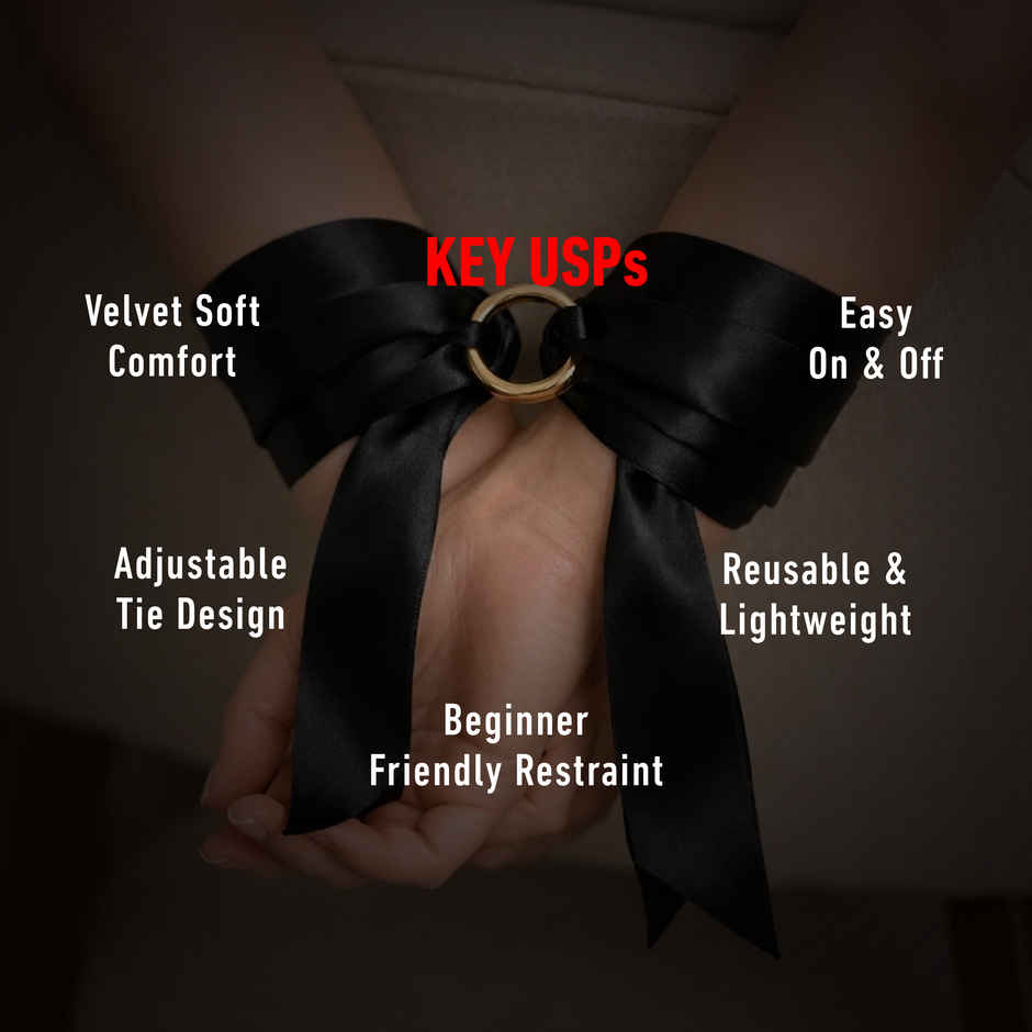 SVISH Velvet Ties | Soft Handcuffs for Sensory Play | Black