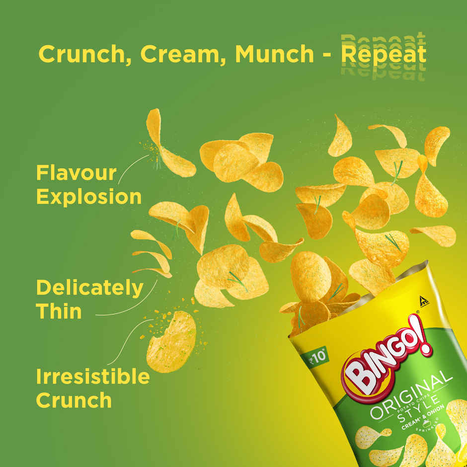 Bingo! Original Style Cream & Onion Flat Cut Potato Chips