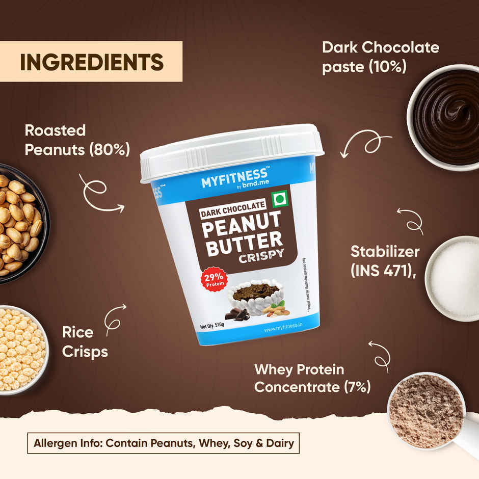 MyFitness High Protein Dark Chocolate Peanut Butter Crispy Spread