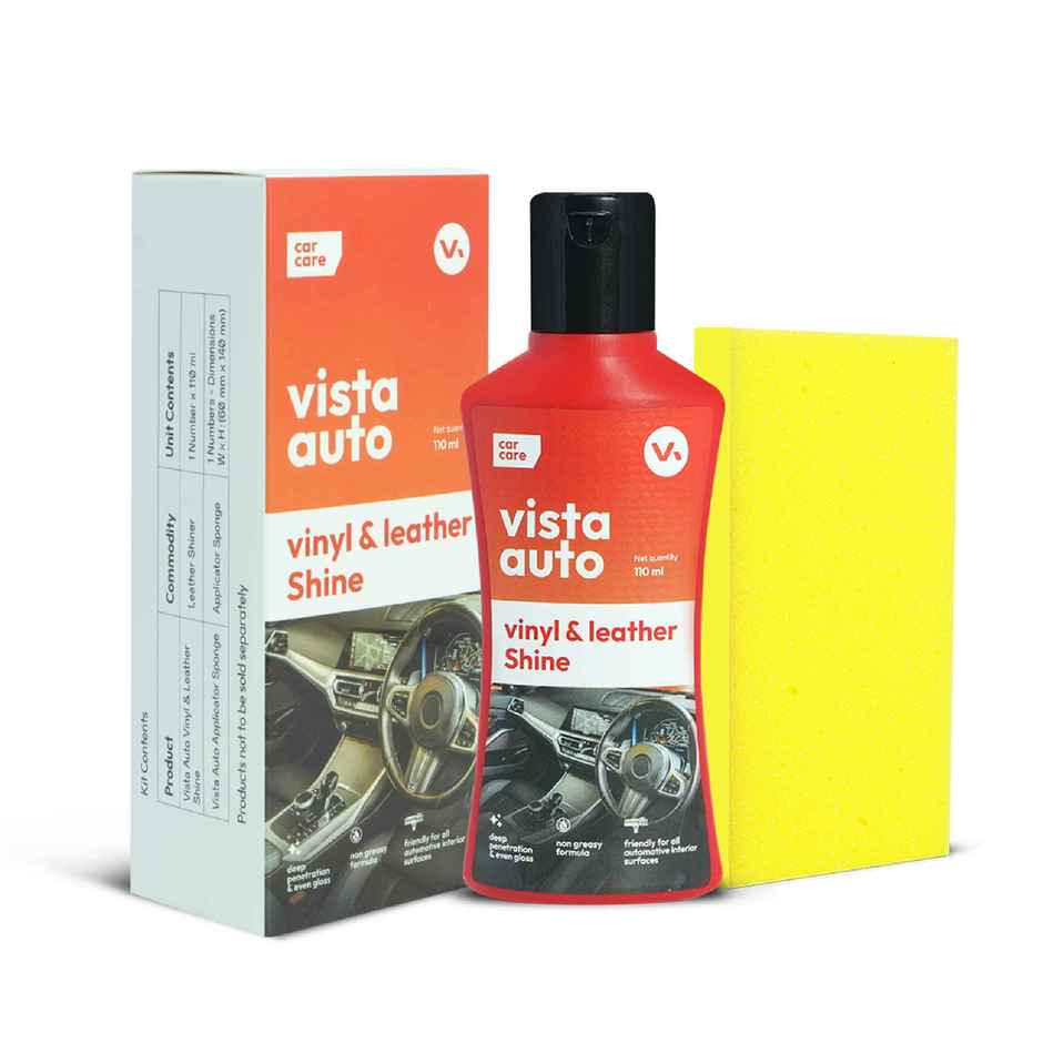 Vista Auto Care Vinyl & Leather Shine , Shiner for Dashboard, Seats, Leather Goods,Jacket