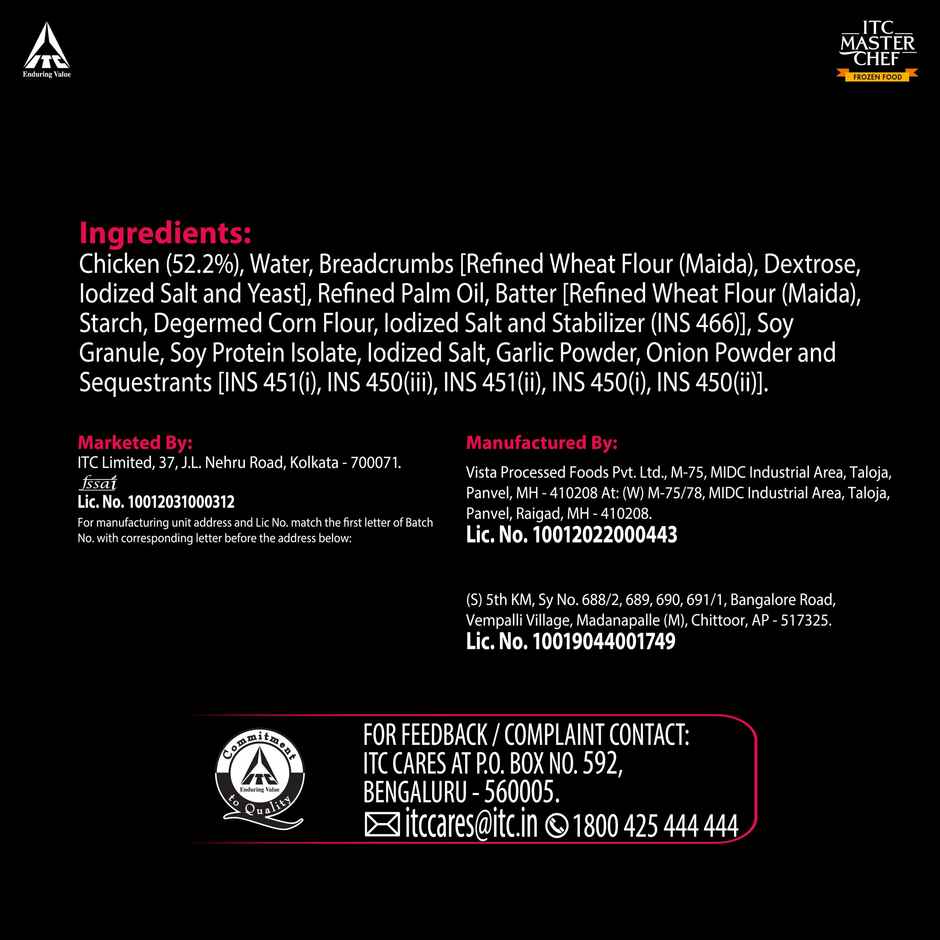 ITC Master Chef Crunchy Chicken Nuggets | Source of Protein | No Added Preservatives | 55 pieces