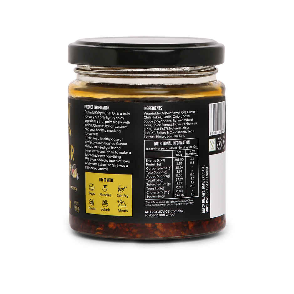Naagin Guntur Crisp Chilli Oil - Crunchy & Garlicky Spice 160 GRAM