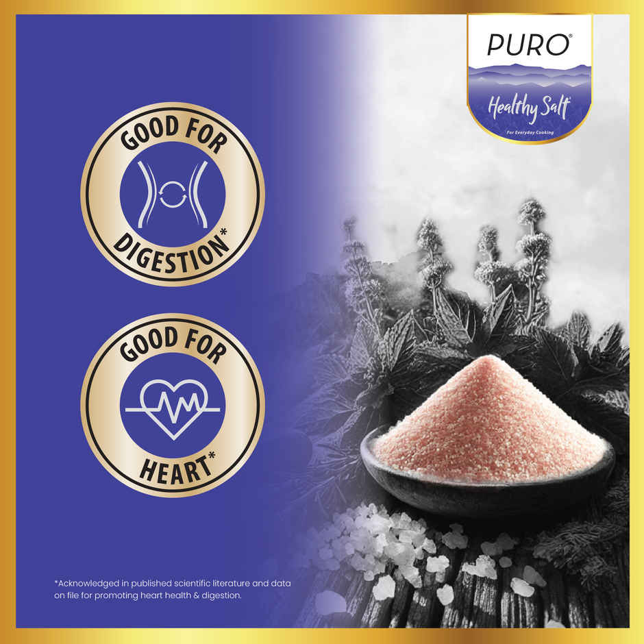 Puro Healthy Salt Rock Salt | Good for Heart & Digestion | Low Sodium | Premium Sendha Namak