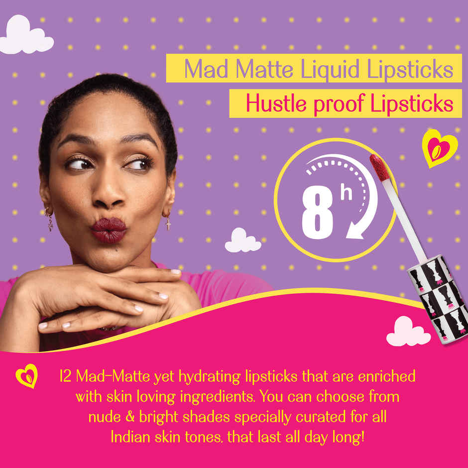 LoveChild Masaba Liquid Lipstick No Rules | Choco Plum | Game On! Mad | Matte | Transfer Proof