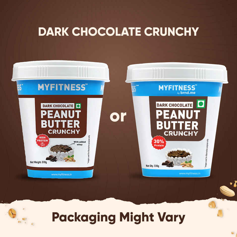 MyFitness 30g High Protein Dark Chocolate Crunchy Peanut Butter Spread with Added Whey