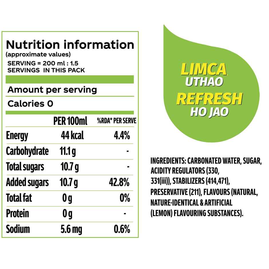 The Coca-Cola Company | Limca | Lime-Lemon Sparkling Soft Drink Can