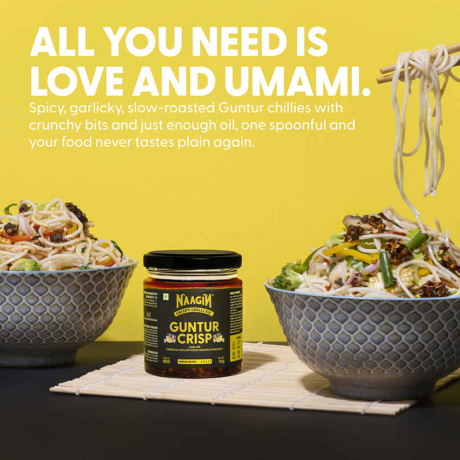 Naagin Guntur Crisp Chilli Oil - Crunchy & Garlicky Spice 160 GRAM