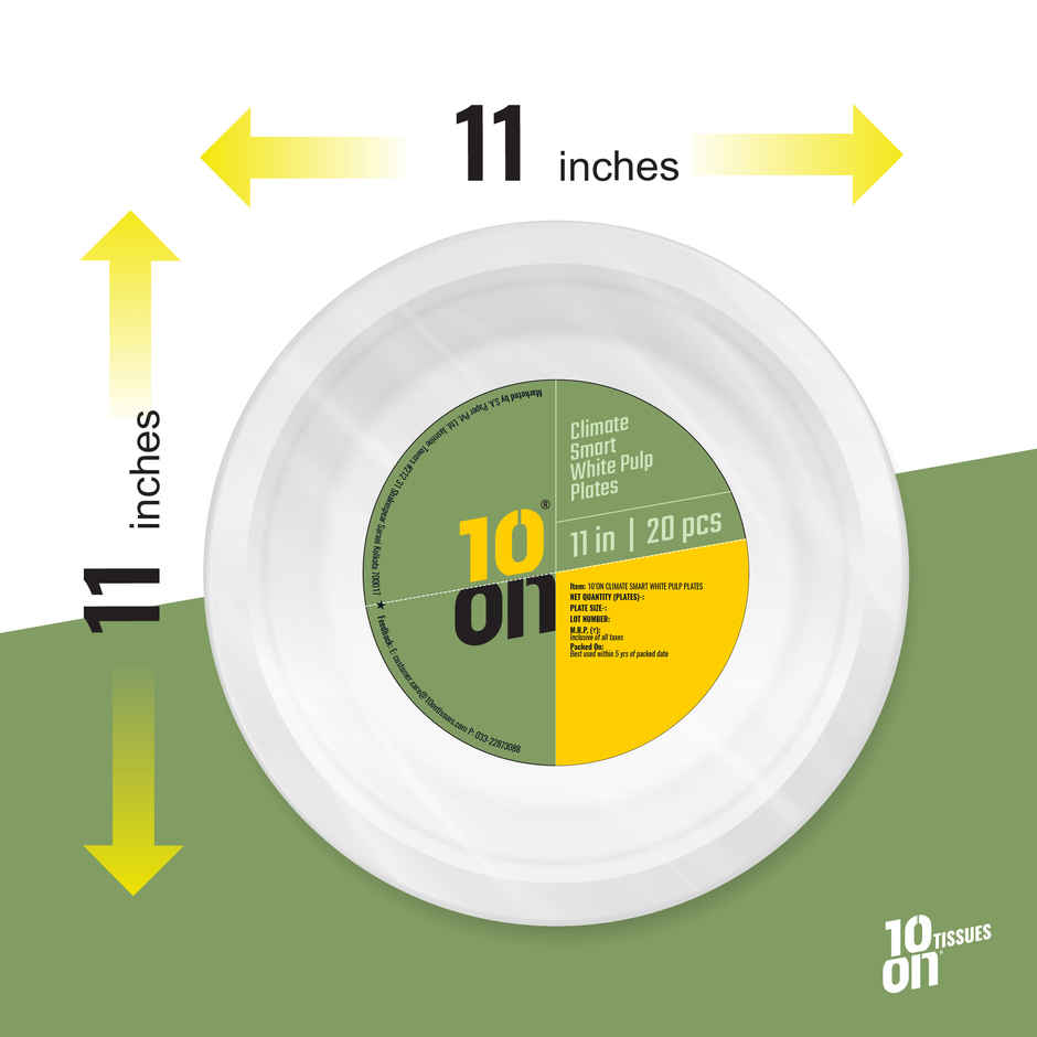 Bagasse Plain Plate | 11 inch | 10'ON Tissues