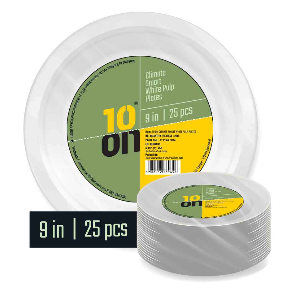 Bagasse Plain Plate | 9 inch | 10'ON Tissues