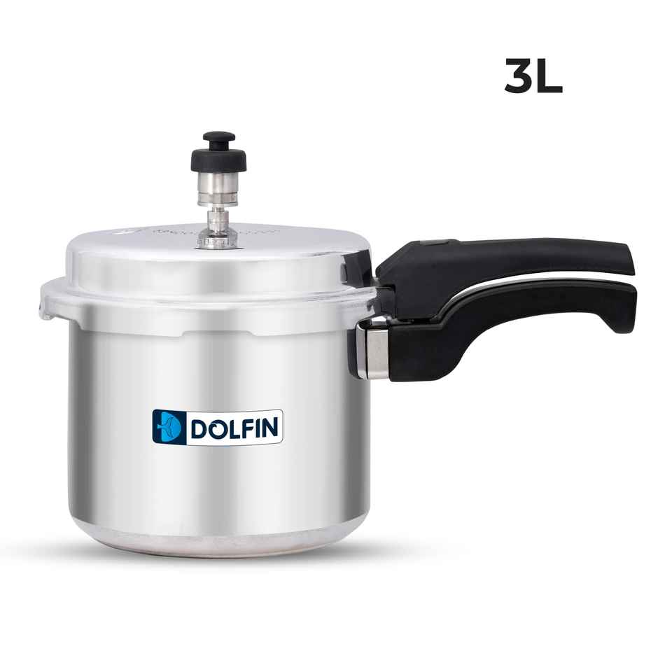 Dolfin Aluminium Outer Lid Pressure Cooker - 3L | Gas and Induction Stove Compatible