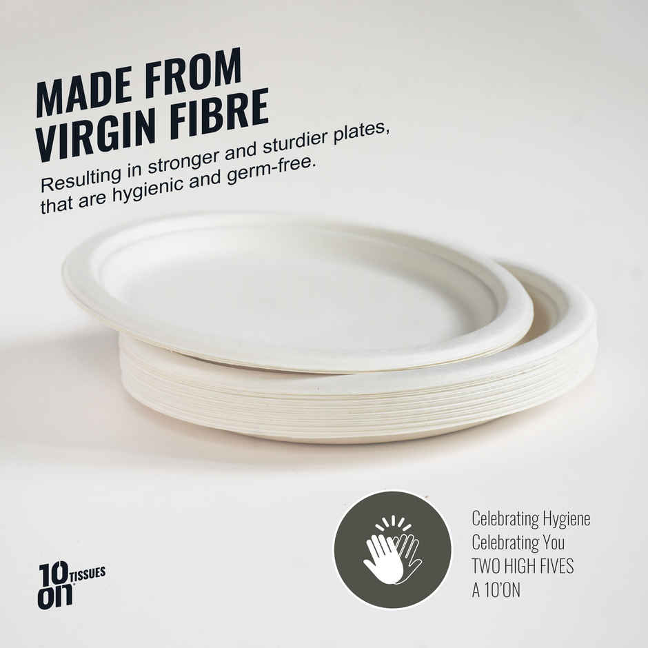 Bagasse Plain Plate | 11 inch | 10'ON Tissues