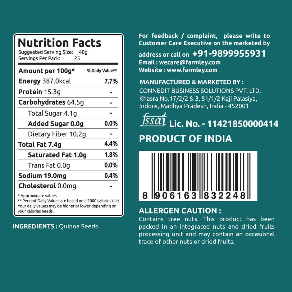 Farmley Natural Quinoa High Protein | Dietary Fiber & Gluten-Free Superfood