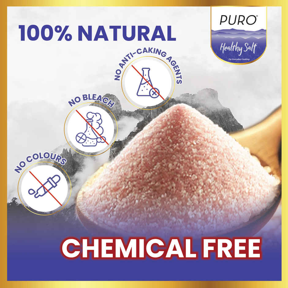 Puro Healthy Salt Rock Salt | Good for Heart & Digestion | Low Sodium | Premium Sendha Namak