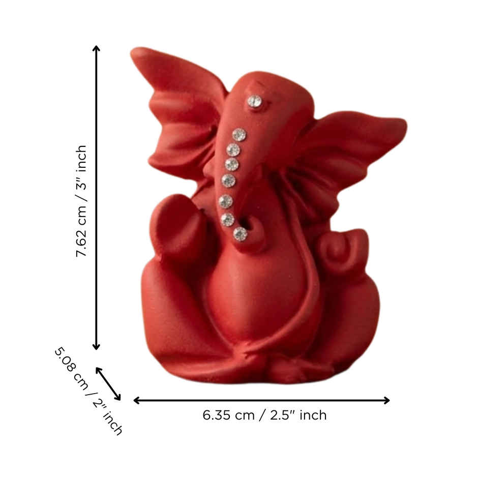 Red Ganesha Statue | Ganesh Ganpati Murti for Pooja Mandir | eCraftIndia