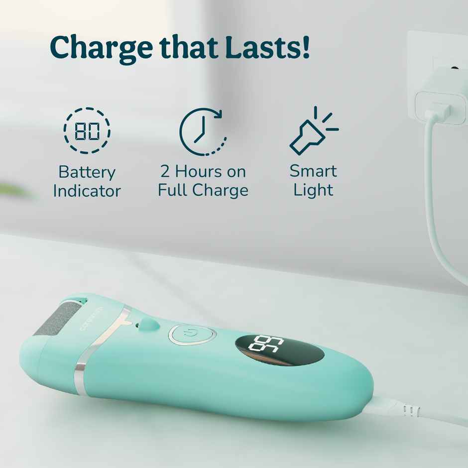 Caresmith Bloom Rechargeable Callus Remover: Effective Foot Scrubber with 3 Roller Heads