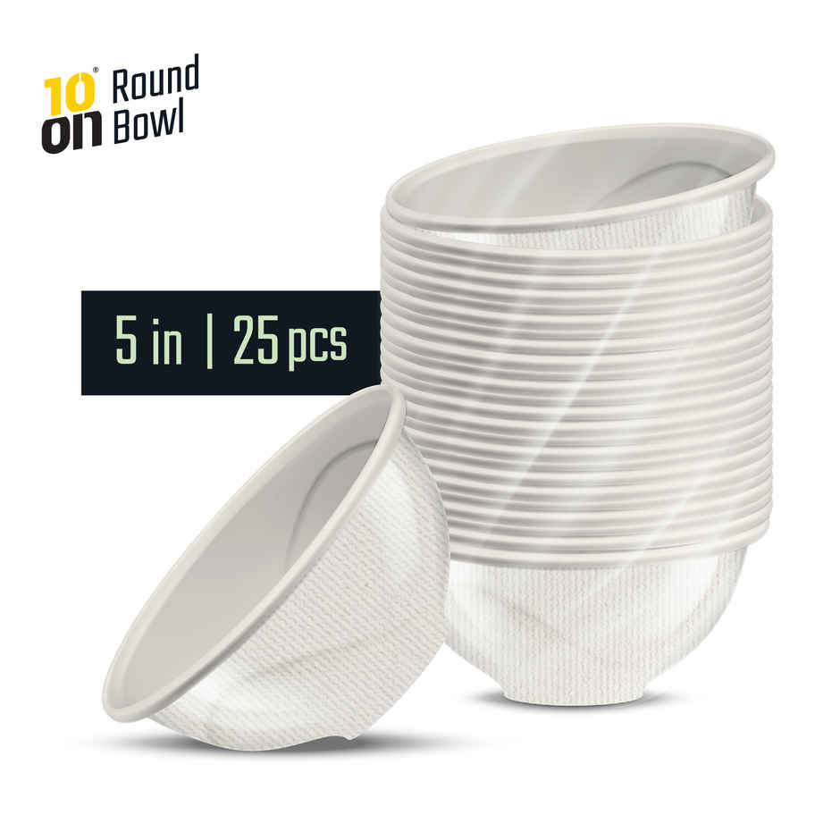 Bagasse Round Bowl | 5 inch | 180 ml | 10'ON Tissues