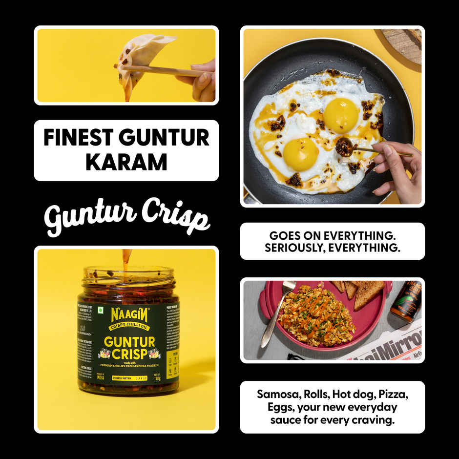Naagin Guntur Crisp Chilli Oil - Crunchy & Garlicky Spice 160 GRAM