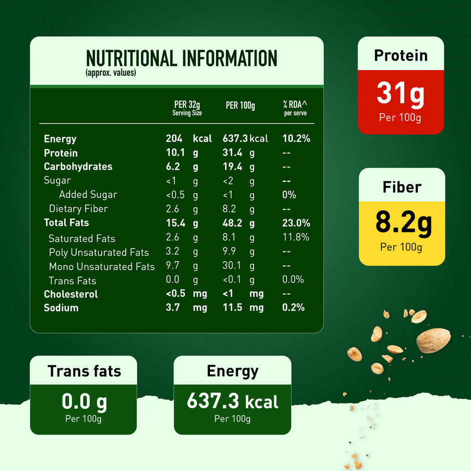 MyFitness All Natural Peanut Butter Crunchy Spread | No Sugar, High Protein