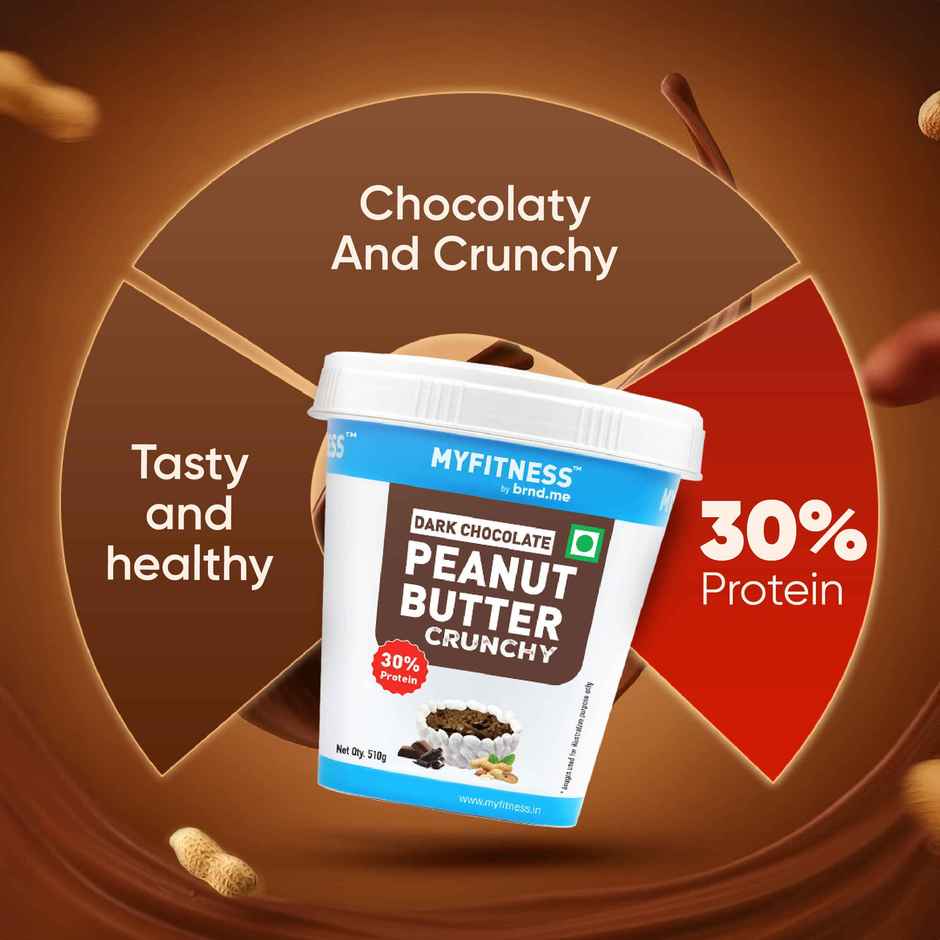 MyFitness 30g High Protein Dark Chocolate Crunchy Peanut Butter Spread with Added Whey