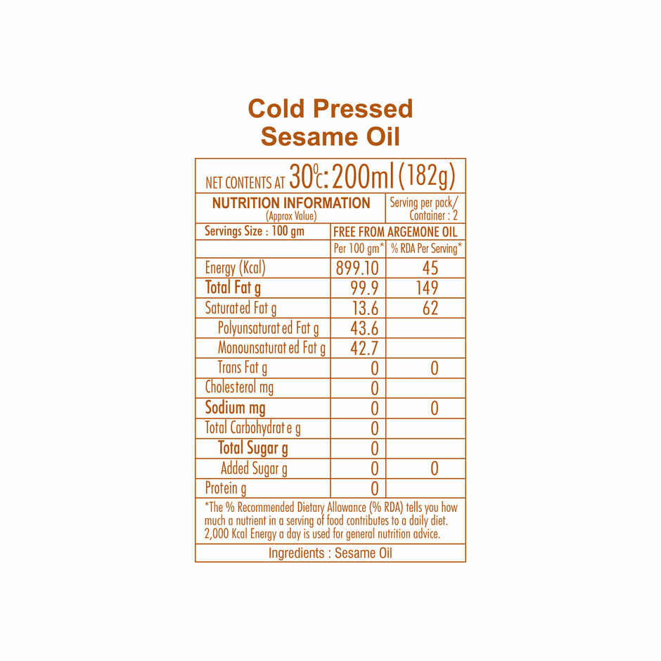 Gulab Cold Pressed Sesame Oil | Bottle