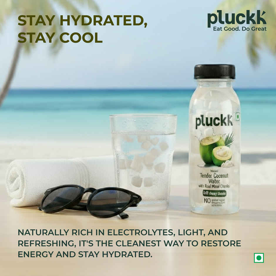 Pluckk Natural Tender Coconut Water with Malai Chunks | No Preservatives | No Added Sugar