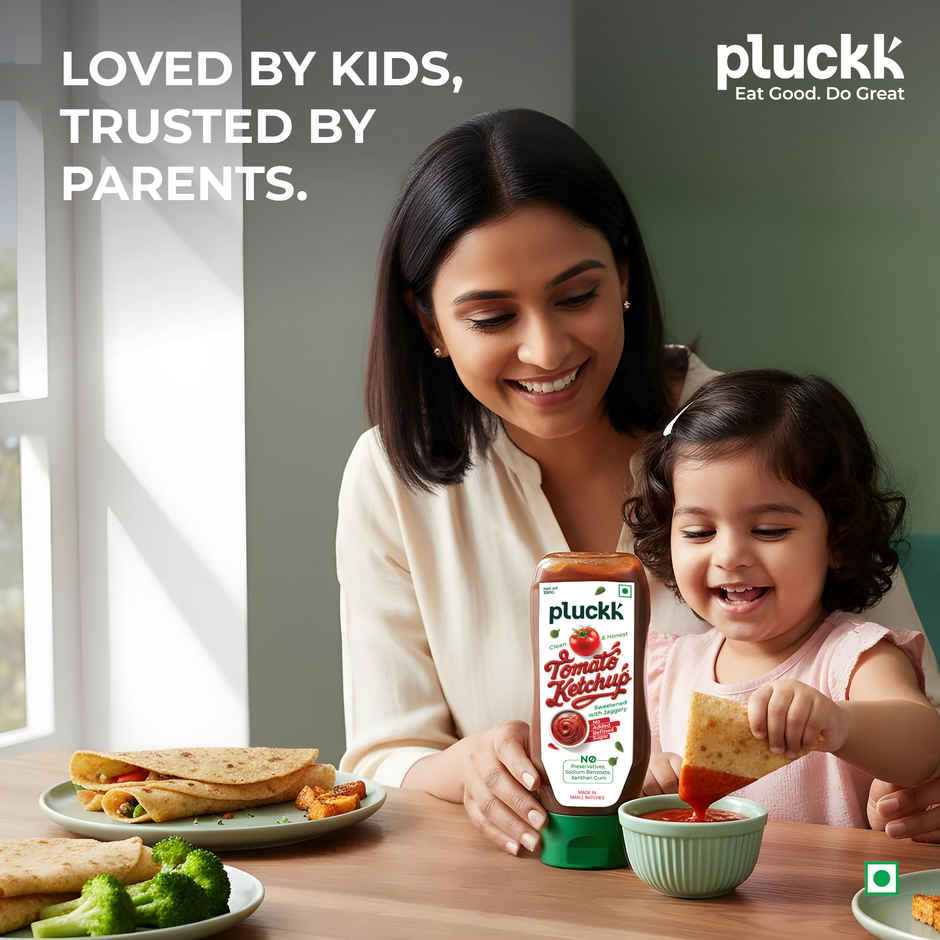 Pluckk Guilt-Free Tomato Ketchup - No Refined Sugar, No Preservatives, No Artificial Thickeners