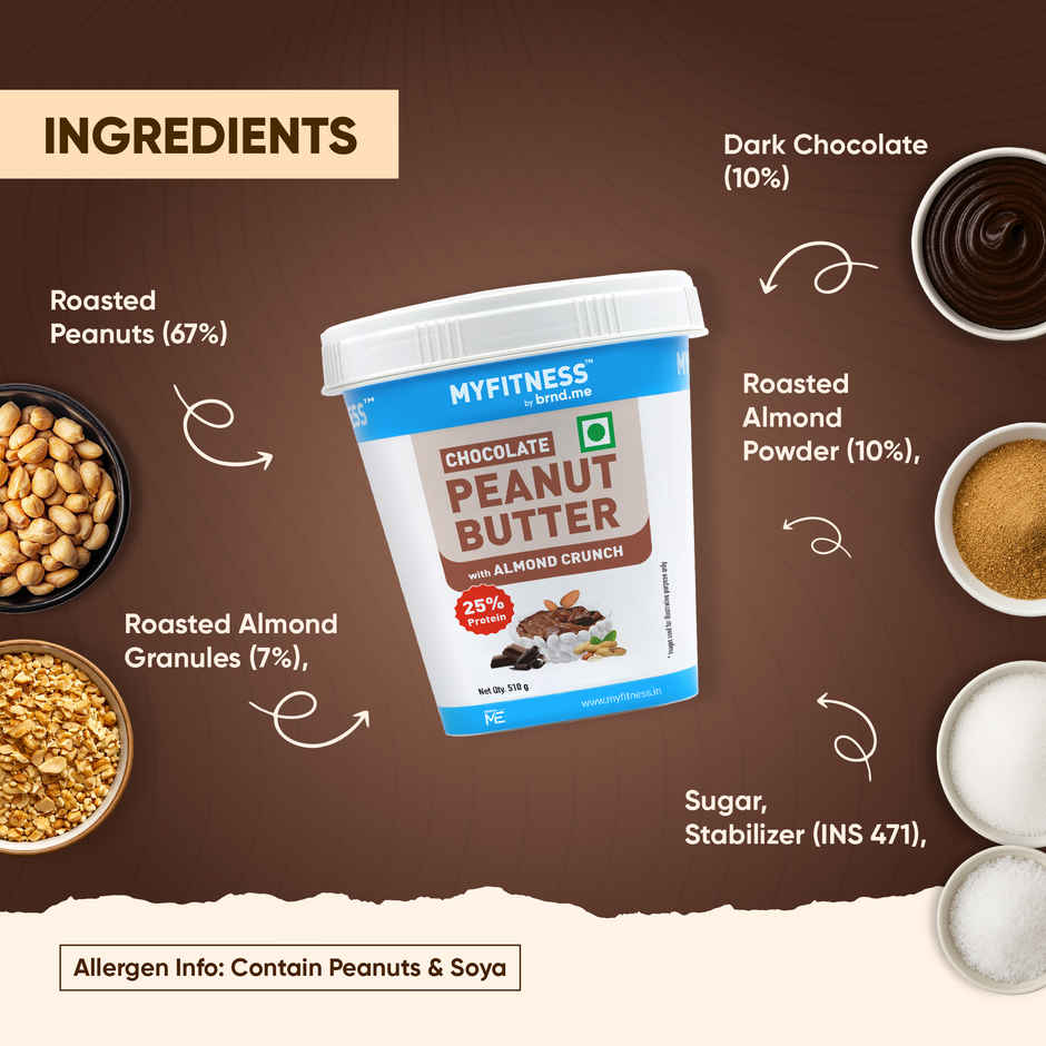 MyFitness Chocolate Peanut Butter With Almond Crunch | High Protein