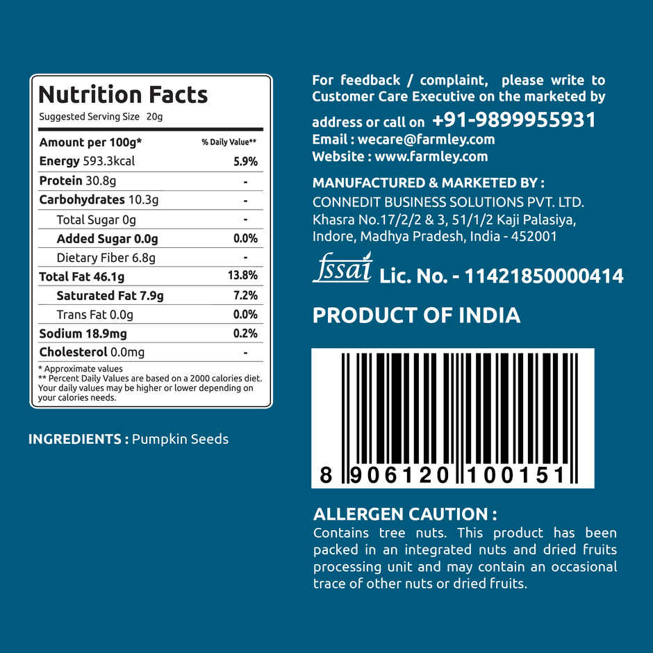 Farmley Premium Natural Chia Seeds Rich In Protein & Fiber (200g) & Farmley Premium Flax Seeds (200g) & Farmley Premium Pumpkin Seeds Aaa Grade (200g) & Farmley Premium Sunflower Seeds (200g) Combo