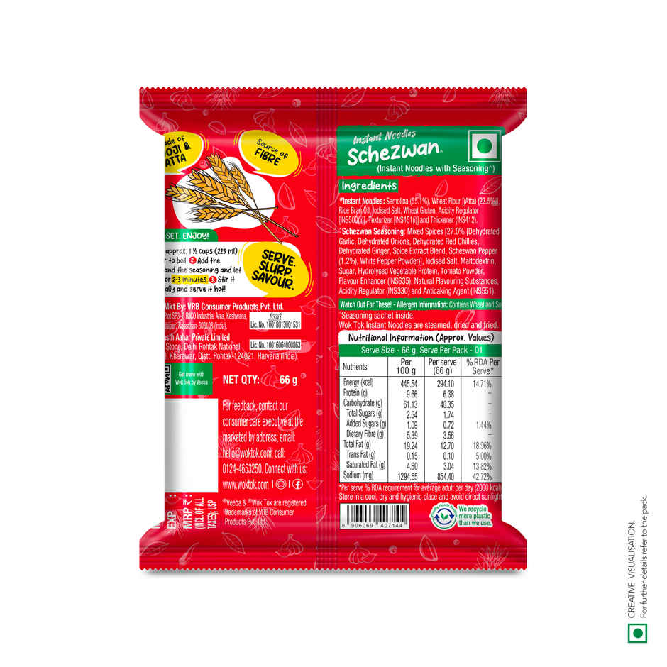 Wok Tok by Veeba Schezwan Instant Noodles | No Maida | No Palm Oil