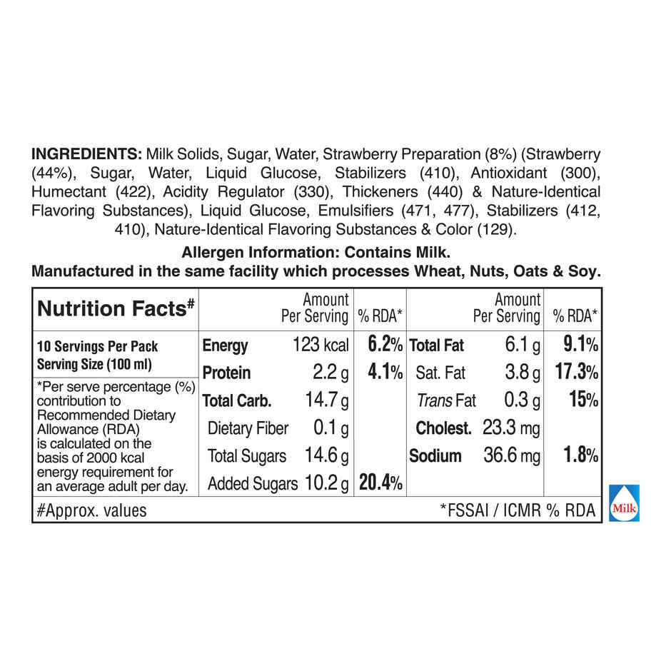 Arun Ice Creams Fresh Strawberry Tub