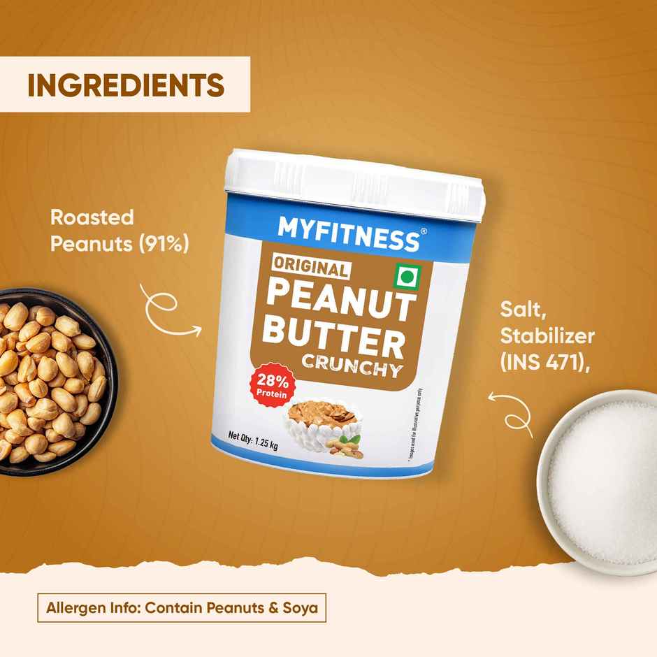MyFitness Original Peanut Butter Crunchy Spread | High Protein