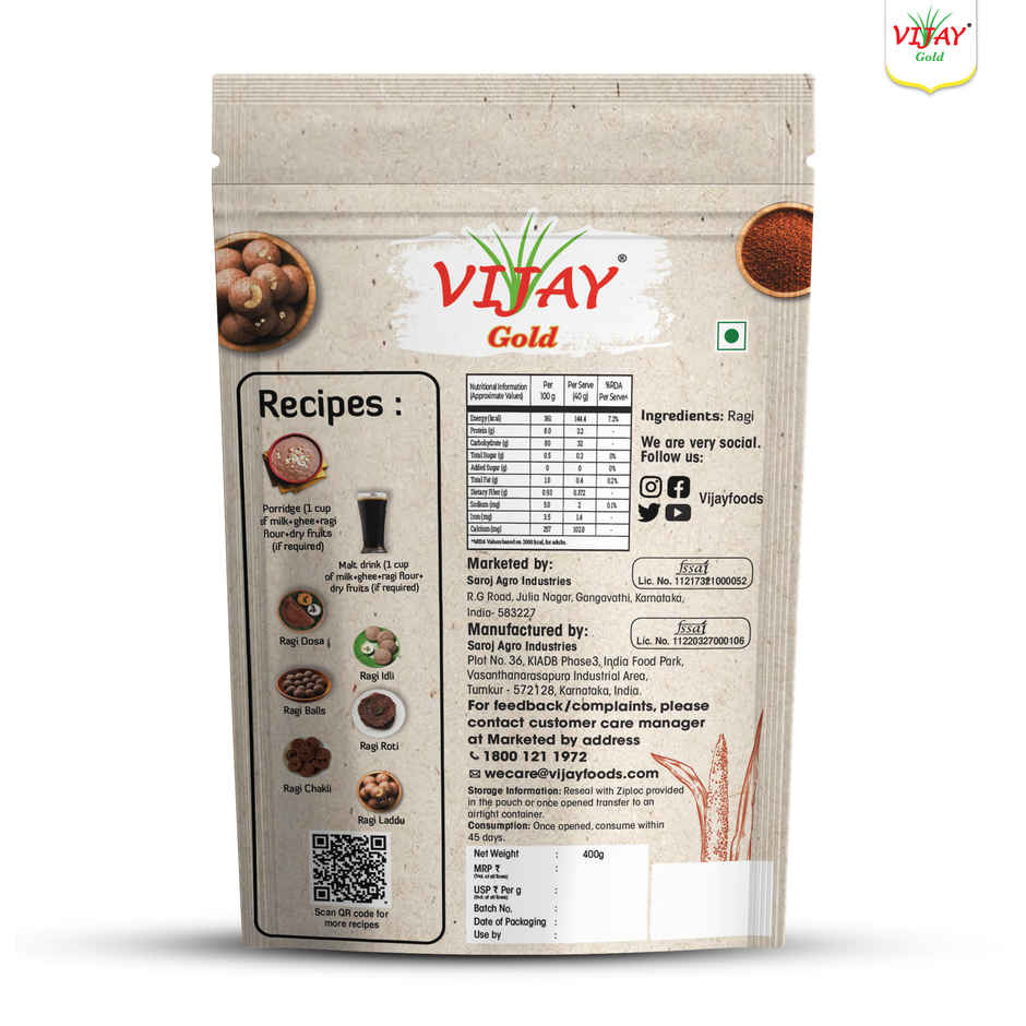 Vijay Gold Ragi Sprouted Flour Ragi Malt