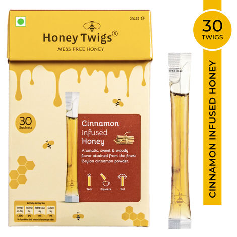 Honey Twigs Cinnamon Infused Honey| 30 Twigs Pack