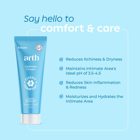 Arth By Emcure Intimate Care Cream | pH 3.5 - 4.5 with Tea Tree Oil | For Dryness & Itch Relief