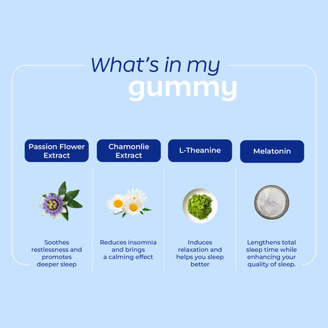 Arth By Emcure Melatonin Gummies | Sleep Gummies (Cranberry) with L-Theanine & Chamomile