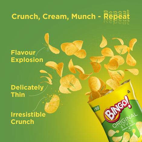 Bingo! Original Style Cream & Onion Flat Cut Potato Chips