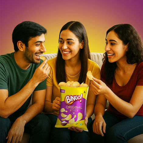 Bingo! Original Style Salt Sprinkled - Flat Cut Salted Potato Chips Pack for Snacks