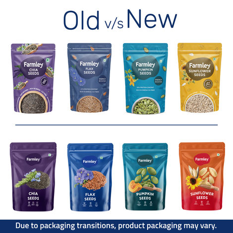 Farmley Premium Seeds- Chia, Flax, Pumpkin & Sunflower Seeds 4 Pack Combo