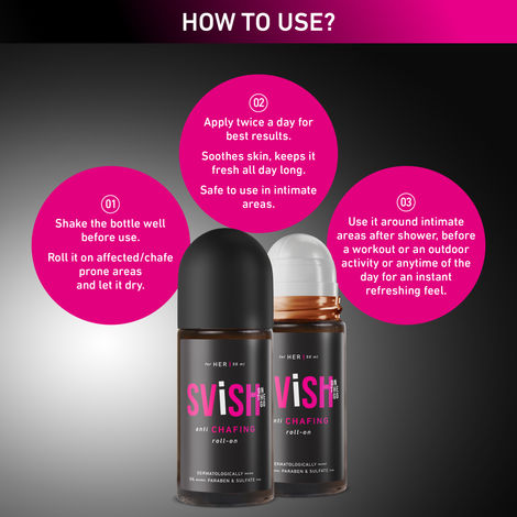 SVISH ON-THE-GO Anti Chafing Roll- On Deodorant For Her