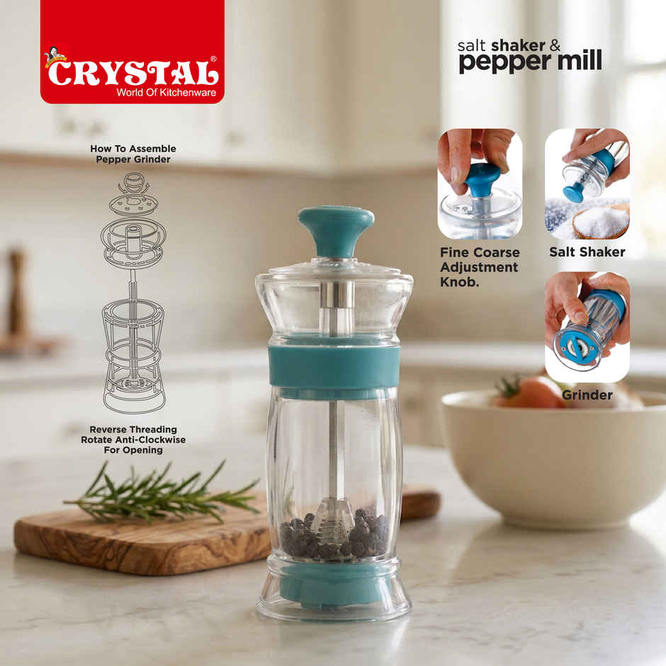 Crystal Salt Shaker & Pepper Mill , Assorted Colour