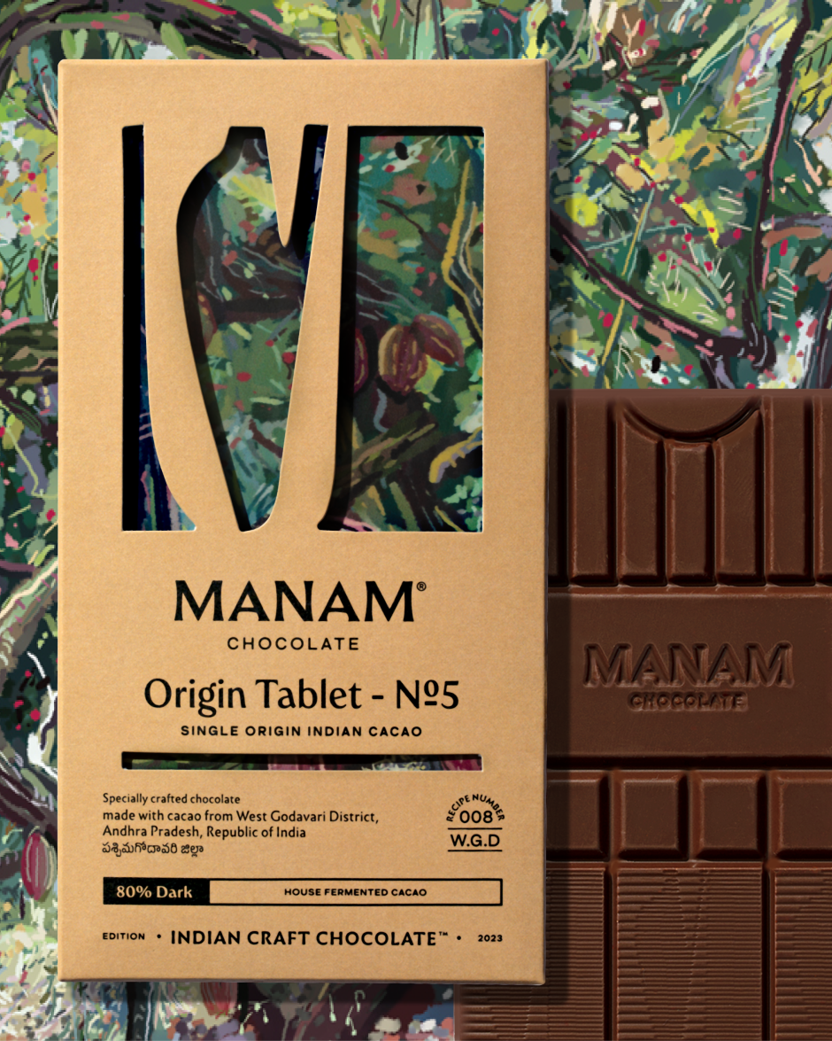 Manam Chocolate Indian Origin Tablet No. 5 | 80% Dark