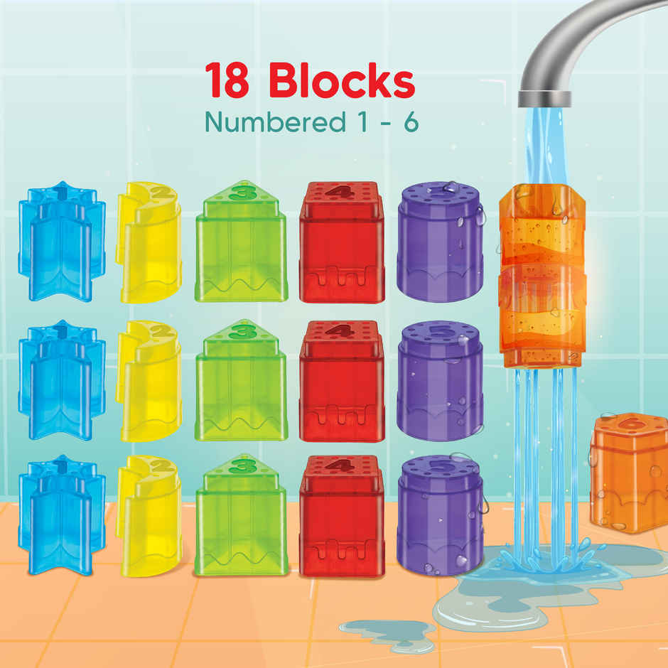 Imagimake Leaps & Bounds - Bath Blocks | Number Learning & Water Play Set|Toddler Educational Gift