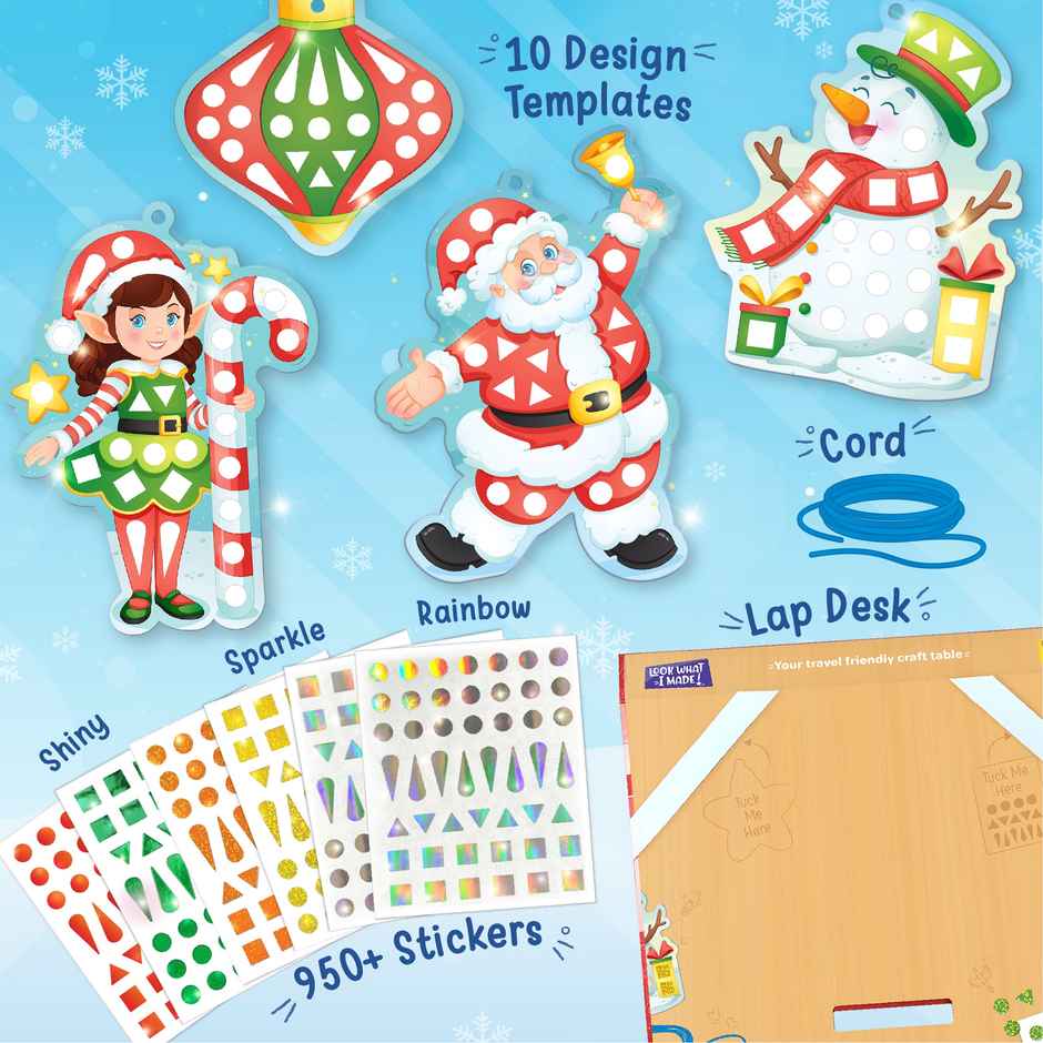 Imagimake Mirror Mosaic Ornaments Kit | 950+ Foil Stickers